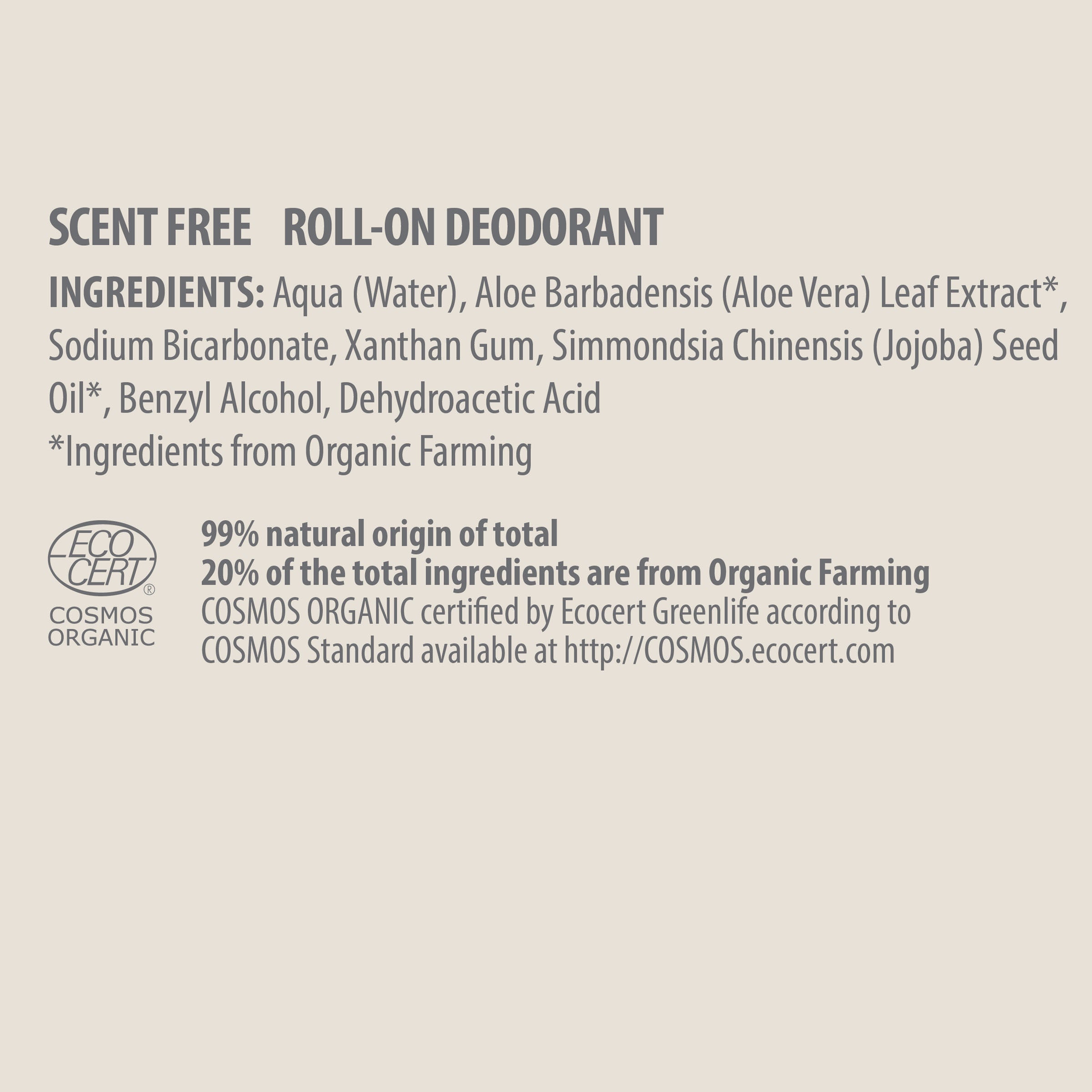 Unscented Natural Deodorant | Aluminium-Free & Fragrance-Free