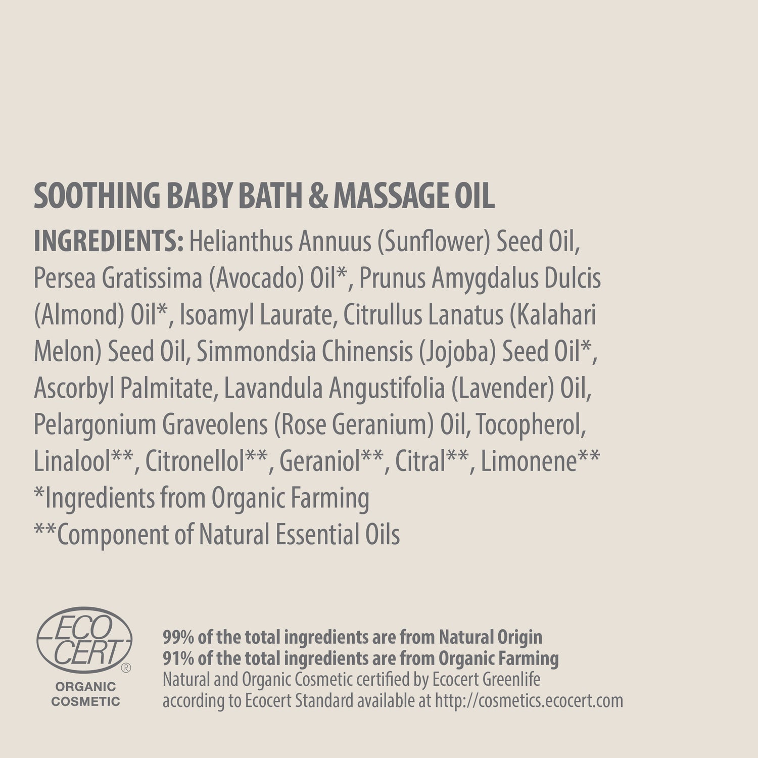 BABY MASSAGE &amp; BATH OIL